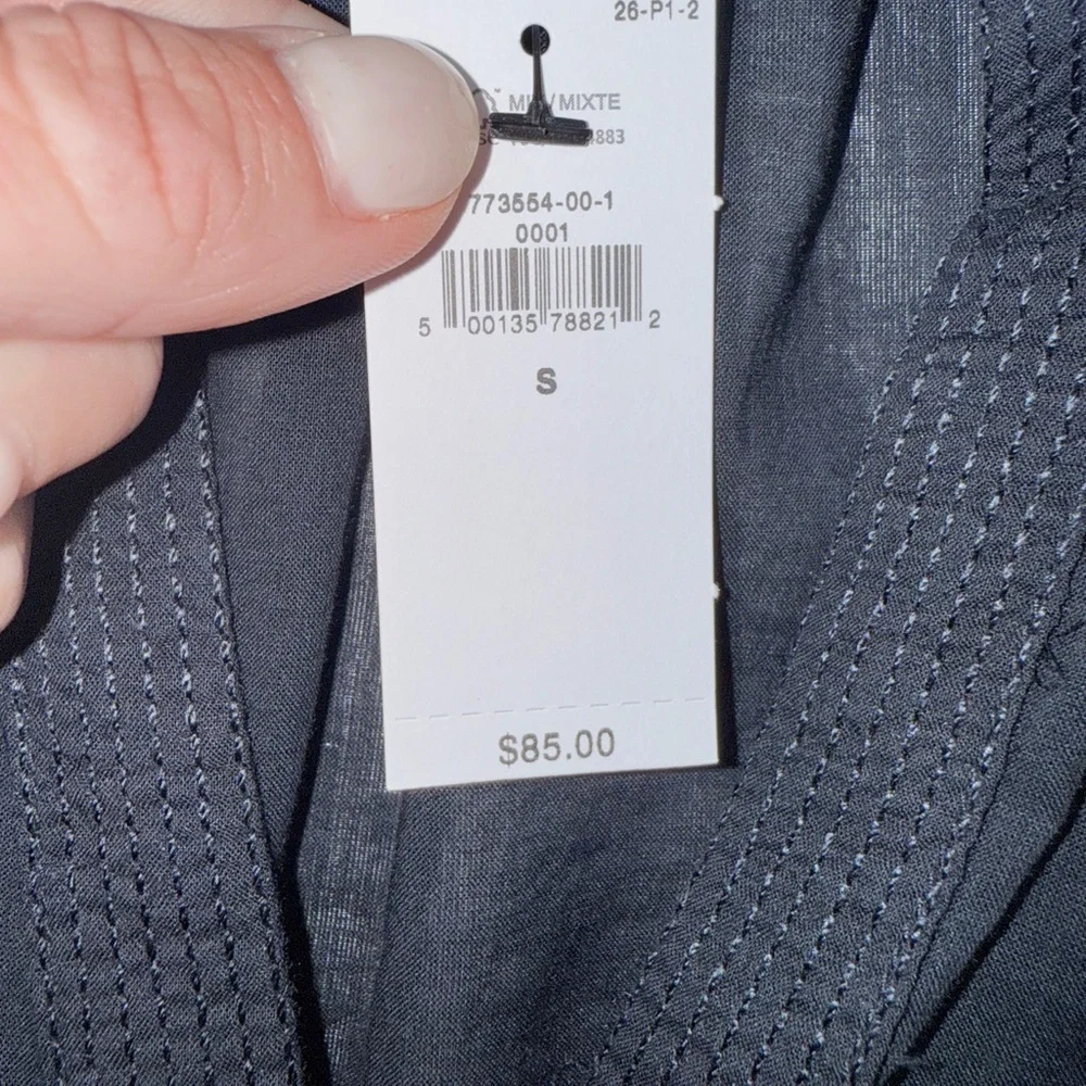 NWT Banana Republic Sheer Trapunto Stitch Voile Top | Size: S | Black - Picture 3 of 6